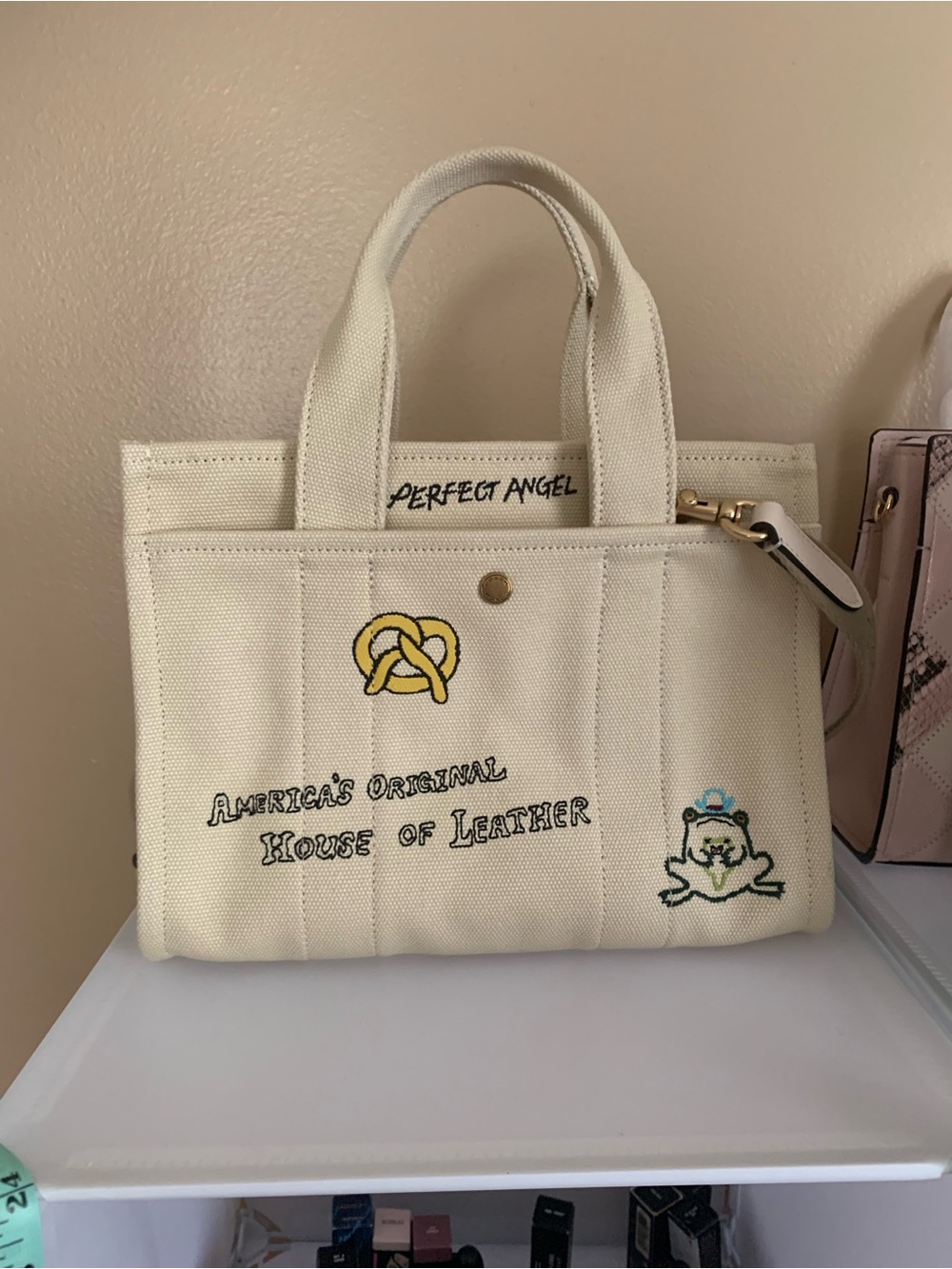 COACH Cargo Tote 26 Sketch Print White CAM73 New - Picture 4 of 6
